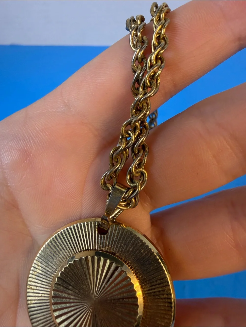 Mechanical Caravelle Swiss Gold Tone Watch Pendant Necklace Japan O3